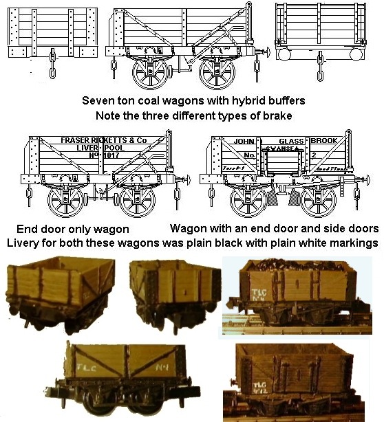 Small colliery wagon with dumb and sprung buffers.