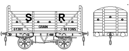 LSWR grain wagon in early SR livery