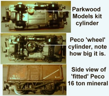 Vacuum brake cylinders on model chassis