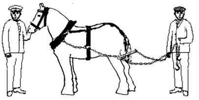 Shunting horse showing towing tackle