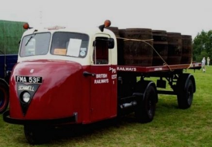 Scammel Scarab six ton lorry, originally owned by BR it served for a time with the RAF before being sold into preservation