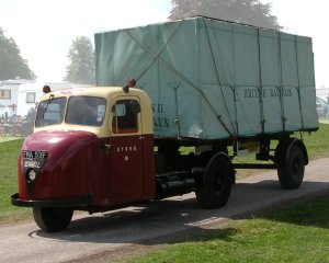 Scammel Scarab six ton lorry, showing variation on the early BR livery