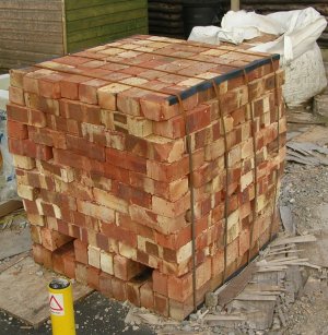 Fork-liftable brick stack