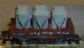 Photo showing a model of BR era L type containers and associated wagon