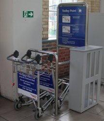 Typical Passenger operated luggage trolleys