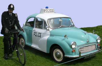 1970s Police cycle patrol and Panda Car