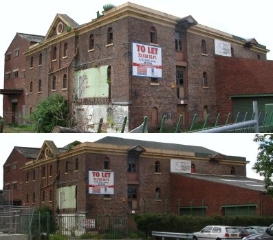 Photos showing the original warehouse on the Bridgewater canal (pre-dates the railways)