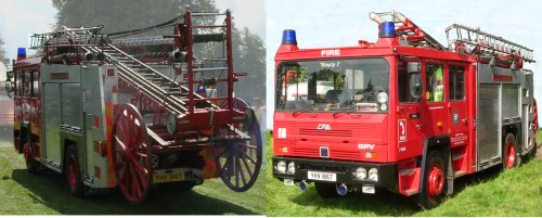 Shelvoke fire tender with portable escape ladder