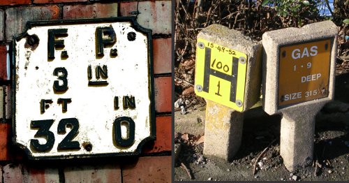 Early FP plate and post war H plate hydrant markers