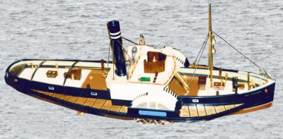 Photo of a model paddle tug