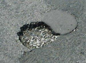 Colour photo of a pot hole