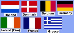 Sketches of Ensigns used on Foreign ships