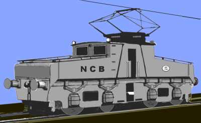 Sketch of Westoe Colliery Railway Electric Loco