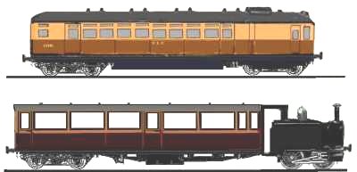 Sketches of steam railmotors