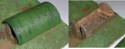 Model of a Nissen hut type building