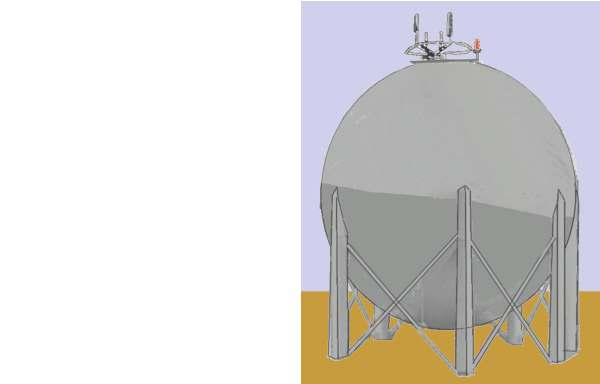 Sketch of pressurised tanks