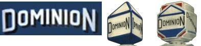Dominium petroleum co logo and early and late pump globe designs