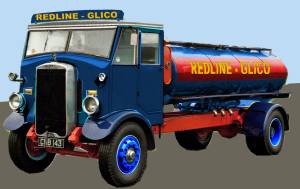 Redline-Glico road tank livery on a 1935 Leyland Bever tanker