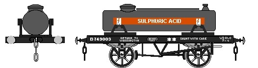 Demountable sulphuric acid tank wagon