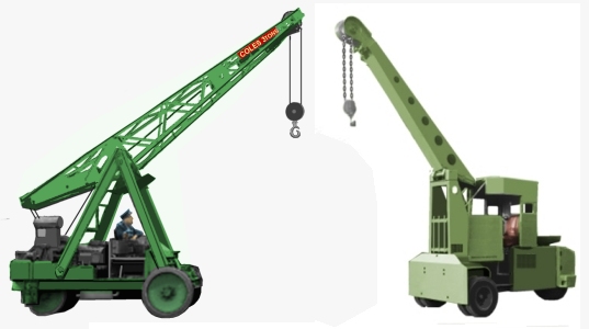 1930s and 1940s small mobile motor cranes