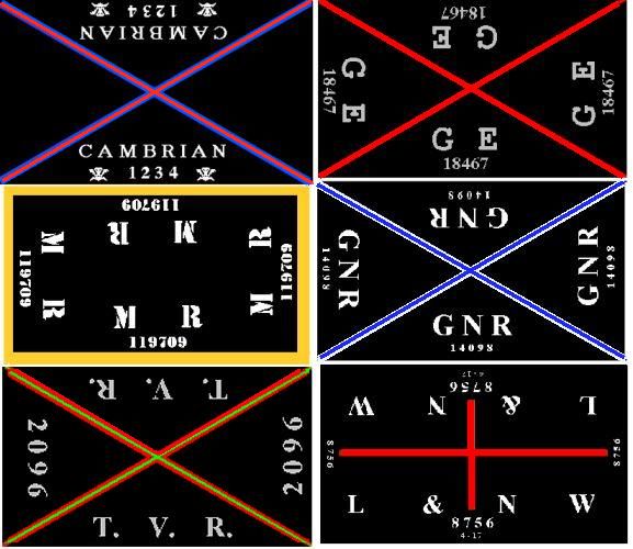 Pree WW1 railway tarpaulin sheet markings